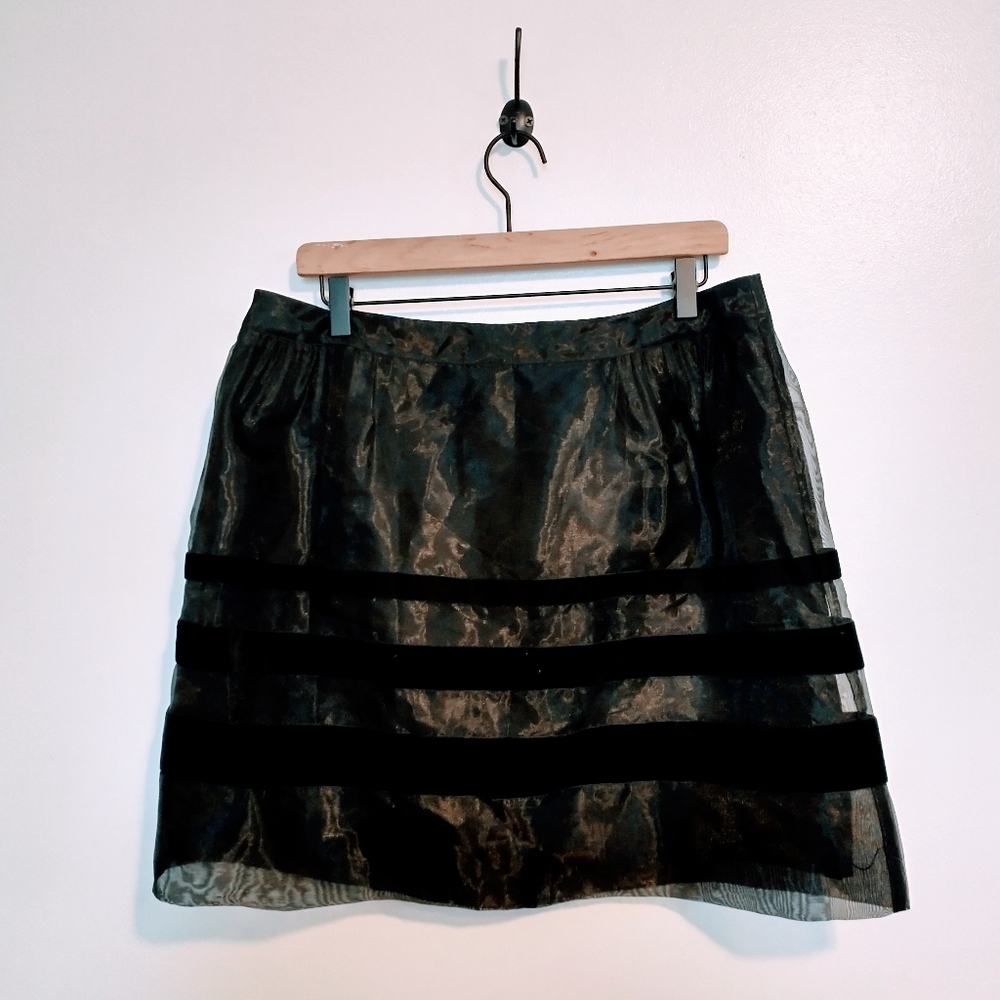 Halogen black aline skirt with sheer panels, is fully lined size 14